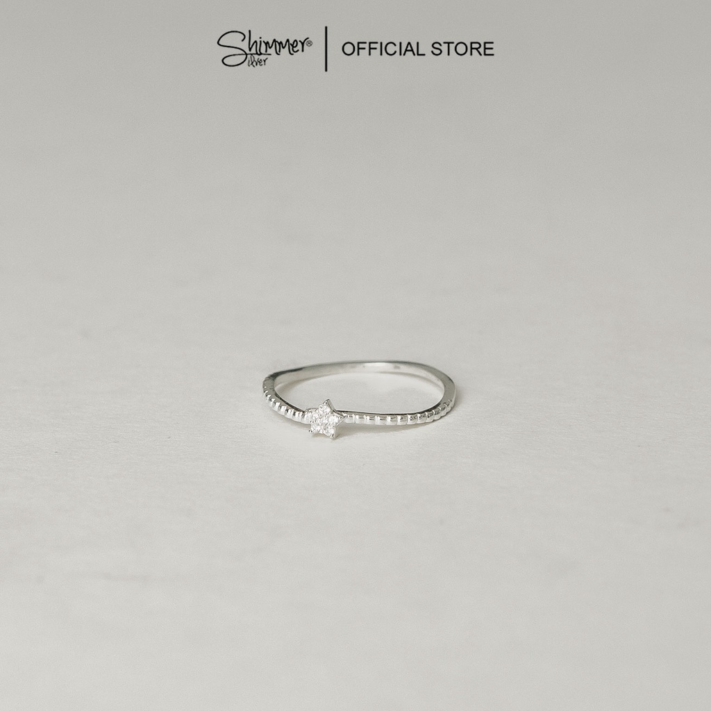 Nhẫn Nữ Bạc 925 Cao Cấp SHIMMER SILVER Thiết Kế Hình Ngôi Sao Đính Đá Lấp Lánh - TINY STAR