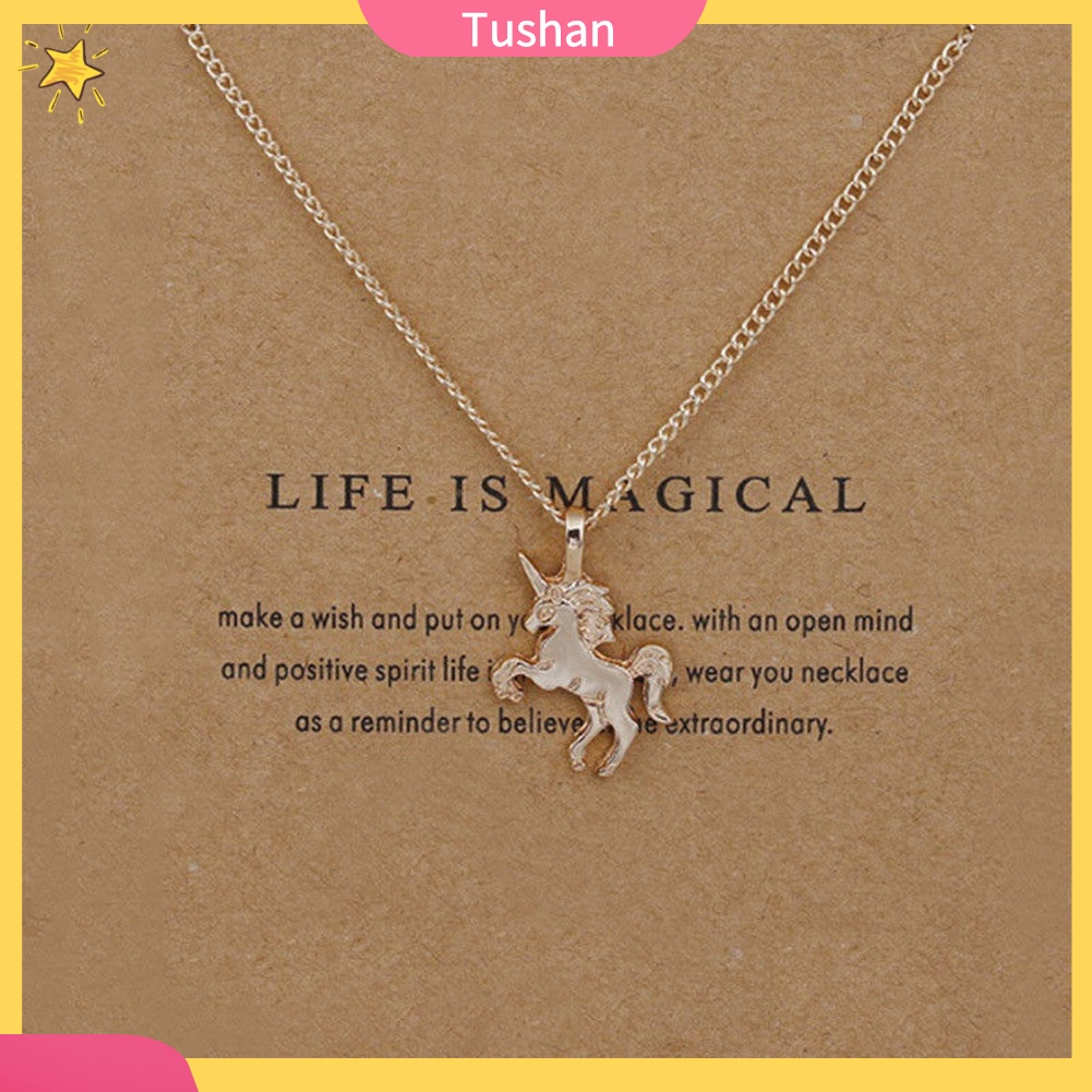 Dây chuyền nữ mặt hình ngựa một sừng dễ thương