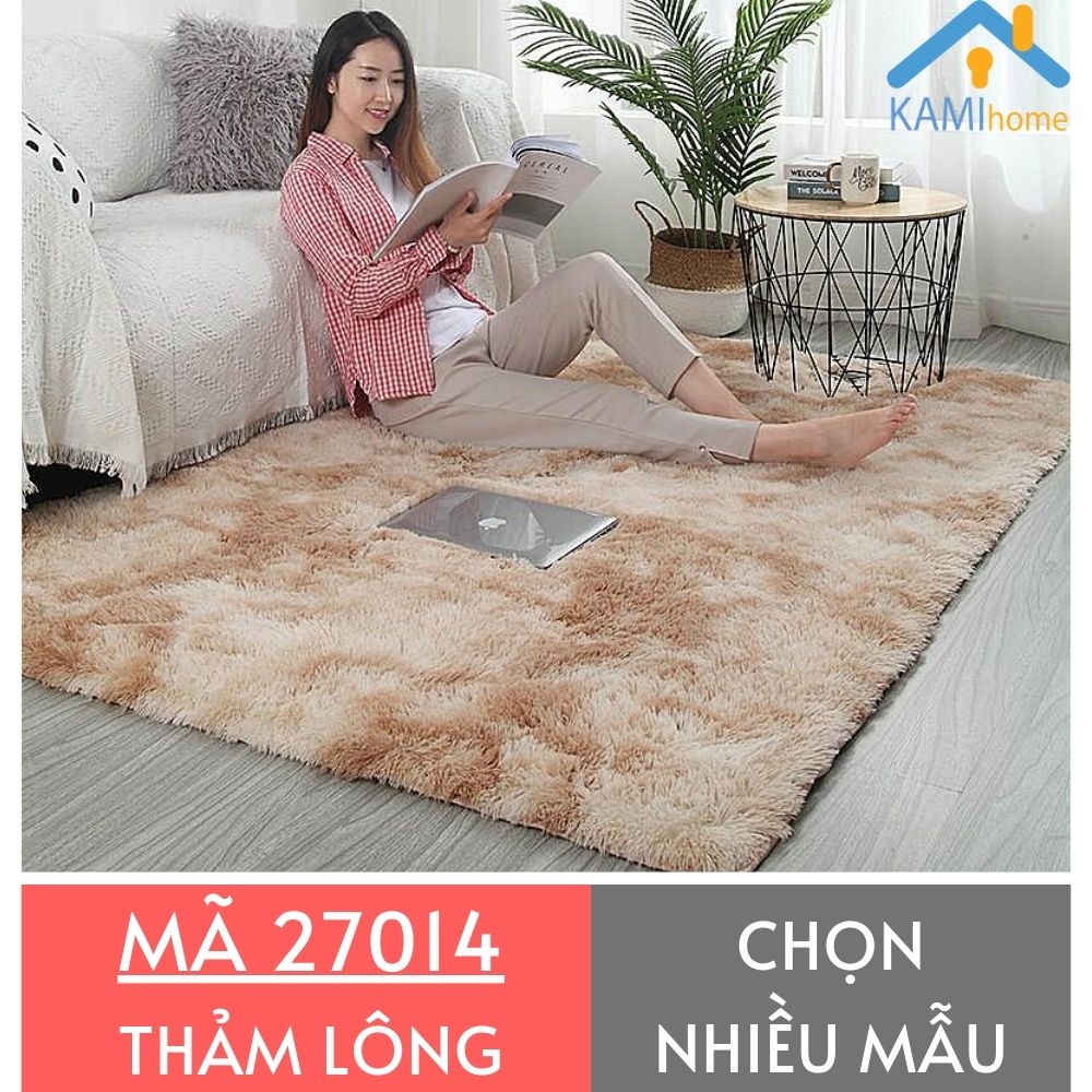 Thảm lông loang trải sàn (Cỡ 200*160cm và Cỡ khác) có Lớp chống trượt trang trí chụp ảnh Chữ nhật mã 27013.27014