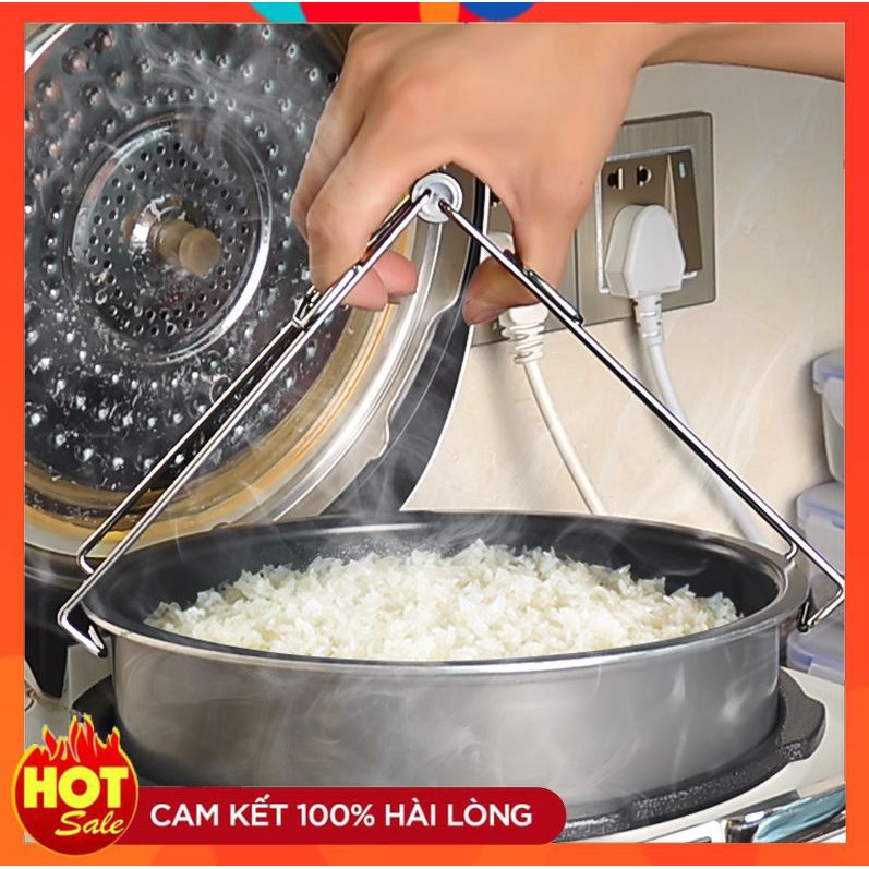 Kẹp nhấc nồi/ nhấc bát đĩa chống nóng inox tiện dụng - Kẹp chống bỏng tay nhà bếp
