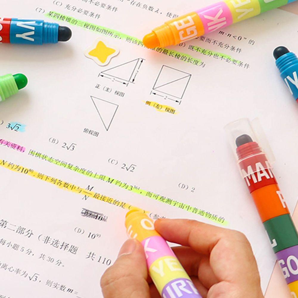 Bút Bắt Sáng AARON1 6 Màu Trơn Tiện Dụng Chất Lượng Cao