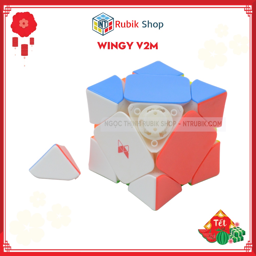 [Rubik Biến thể] QiYi Magnetic Skewb Wingy Rubik Black/ Stickerless (Có năm châm)