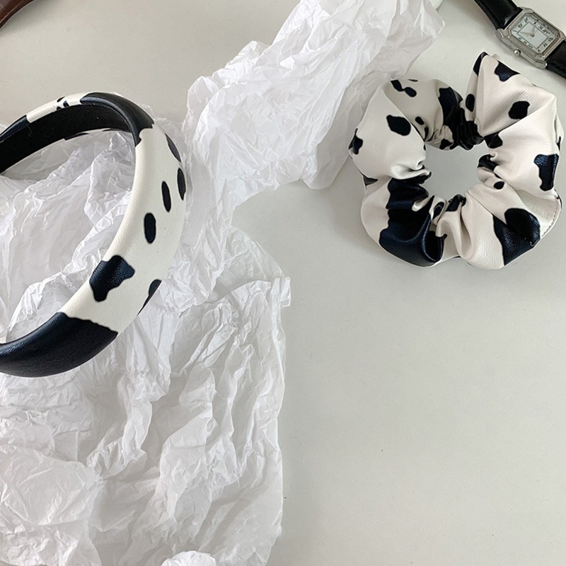 Flgo Băng Đô Cài Tóc Họa Tiết Bò Sữa Độc Đáo Thời Trang Dự Tiệc Cưới Cho Nữ