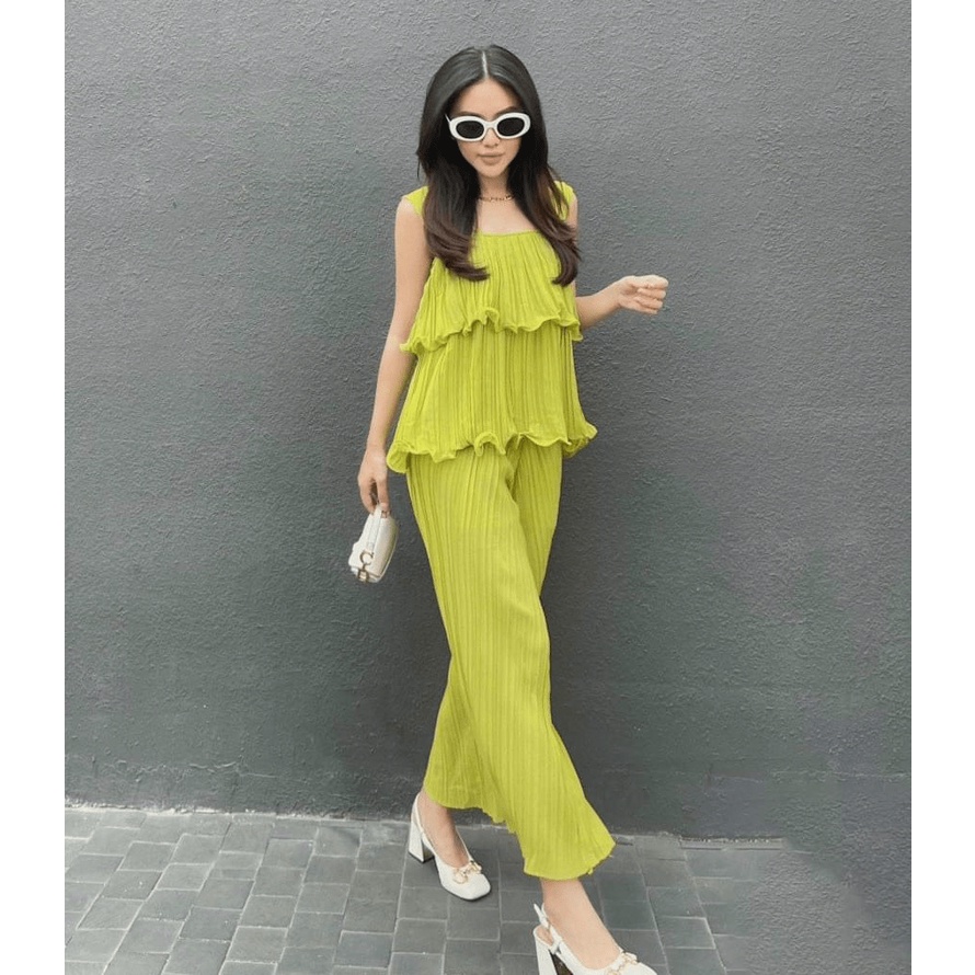 (MẪU MỚI) SÉT BỘ NỮ BÁNH BÈO DẬP LY SANG CHẢNH CON BÀ BẢY PU HHP FASHION