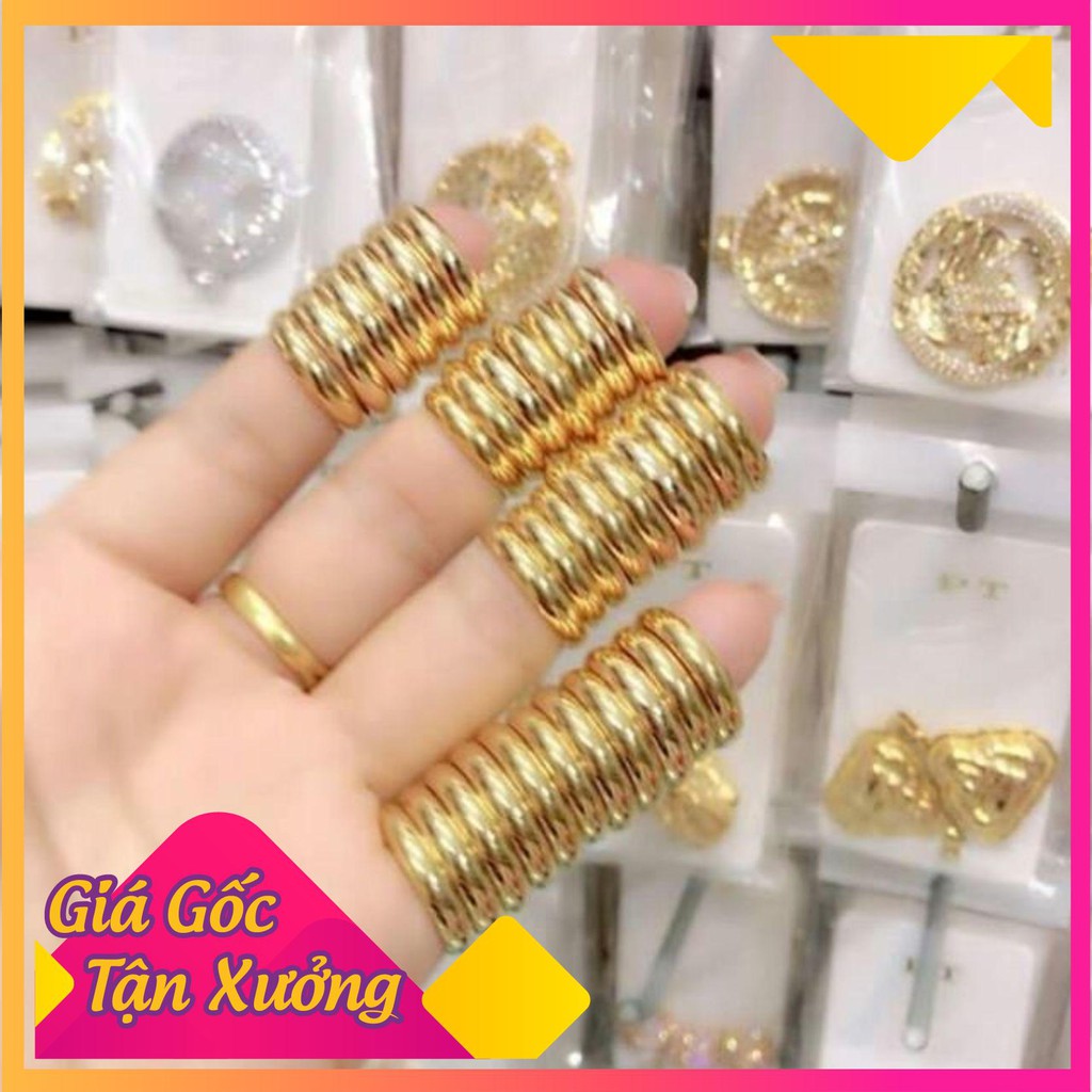 Nhẫn chỉ mạ vàng 24k (loại 2 chỉ 1 chiếc ) [CAM KẾT KHÔNG ĐEN - KHÔNG NGỨA]
