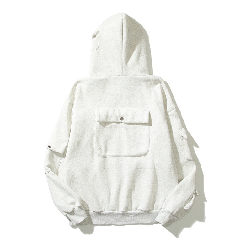 Hàng Bán Chạy Áo Hoodie Cotton Plus Size Tay Dài Dáng Rộng Nhiều Túi Cổ Điển Cho Nam Và Nữ