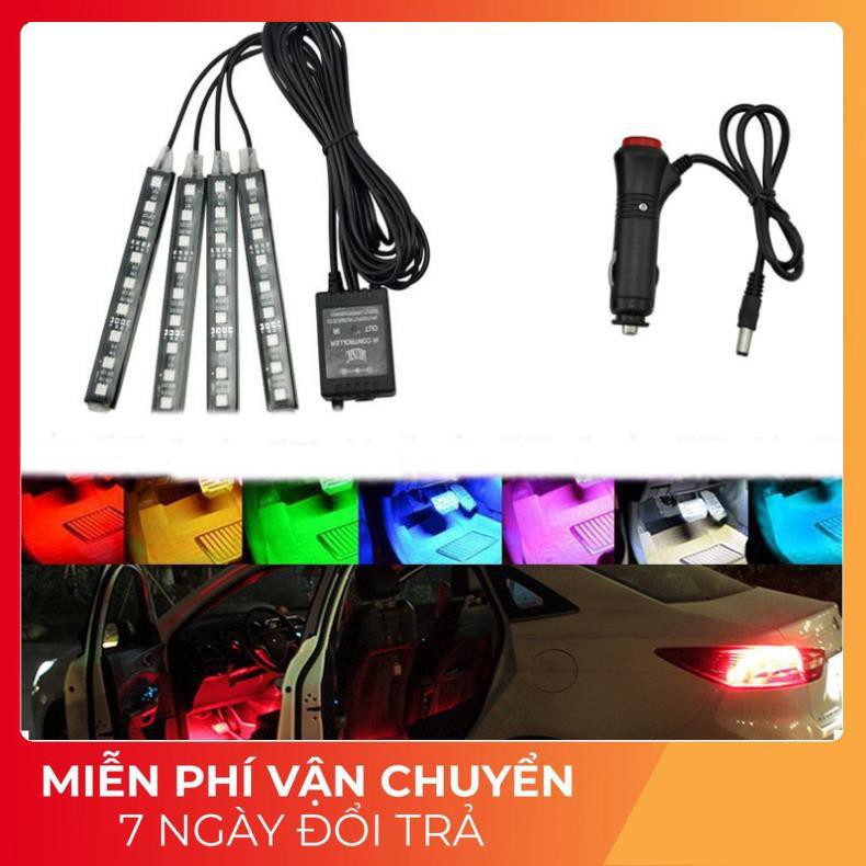 ⚡️GIÁ TỐT⚡️ Bộ Đèn Led Cảm Biến Mạch_Trang Trí Gầm Ghế, Gầm Taplo, Chân Thắng _ Có Điều Khiển Đổi 8 Màu Cao Cấp