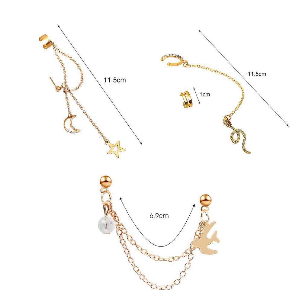 Bông Tai Dạng Kẹp Hình Rắn Bằng Hợp Kim Phong Cách Punk Hip Hop Đơn Giản Cho Nam