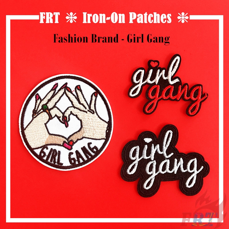 Set 1 / 3 Miếng Vá Nhiệt Dùng Trang Trí Áo Quần（☸ Fashion Brand - Girl Gang Patch ☸）