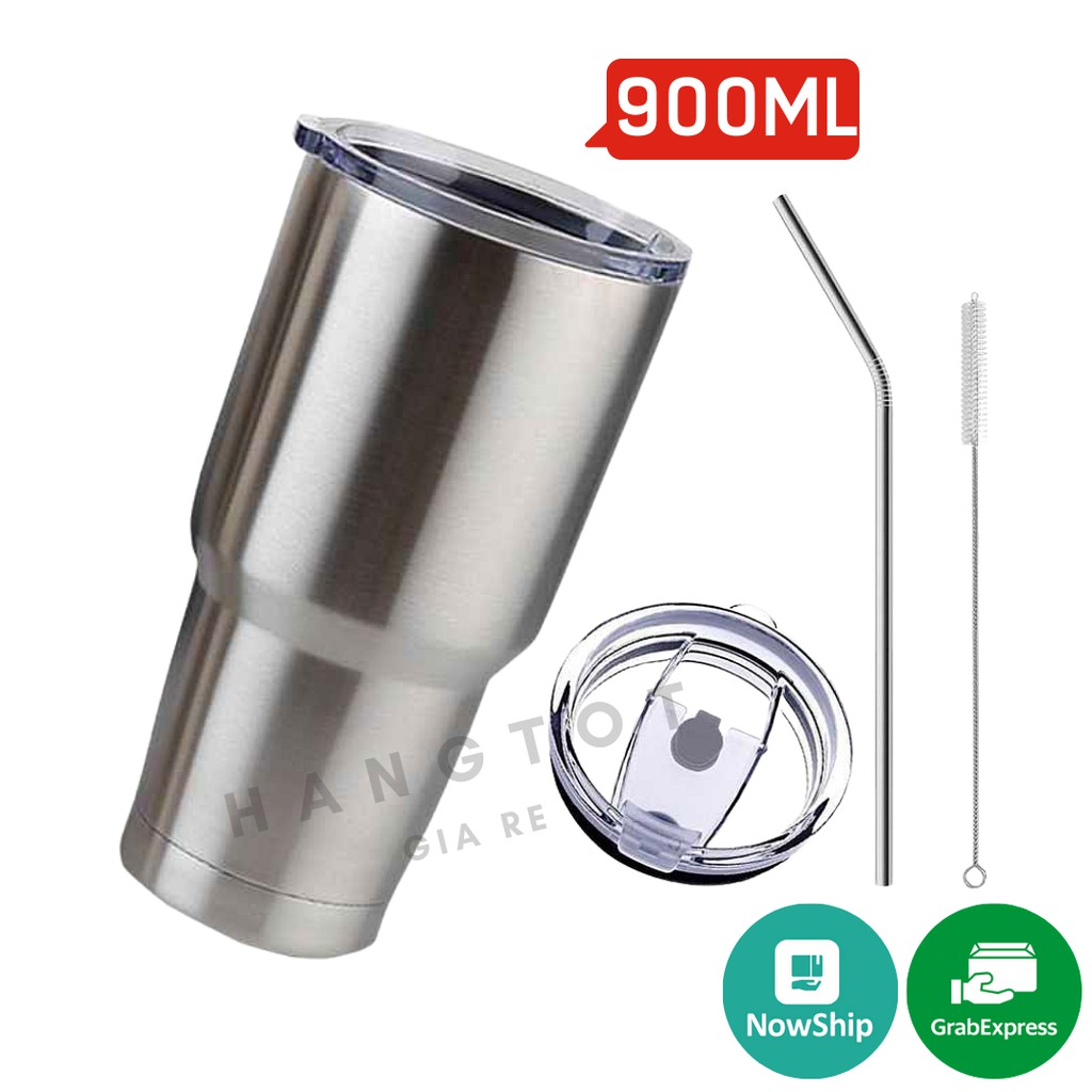 LỰA MÀULy Giữ Nhiệt YT Thái Lan 900ml + Tặng Kèm Nắp Chống Tràn,2 Ống Hút,1 Cọ Rửa ,Túi Đựng