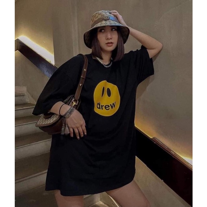 Áo phông mặt cười tay lỡ form rộng cổ tròn unisex