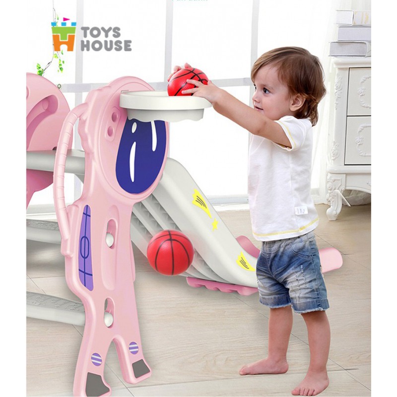 Cầu trượt kèm bóng rổ ngôi sao Toys House