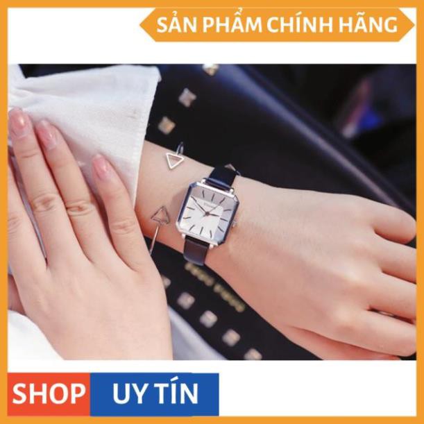 [NEW ARRIVAL] Đồng hồ nữ Ulzzang mặt vuông cá tính - HÀNG CHÍNH HÃNG - dây da mềm ôm tay