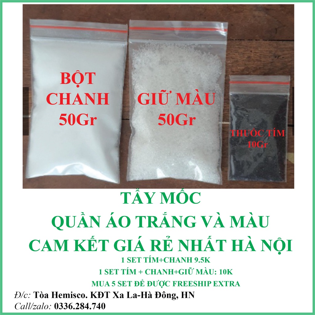 Tẩy Mốc Quần Áo Trắng Và Màu, KHÔNG HẠI DA TAY,KHÔNG GIÃN QUẦN ÁO,Thuốc Tẩy Tím,  Axit Chanh, Axit Citric, Acid Citric