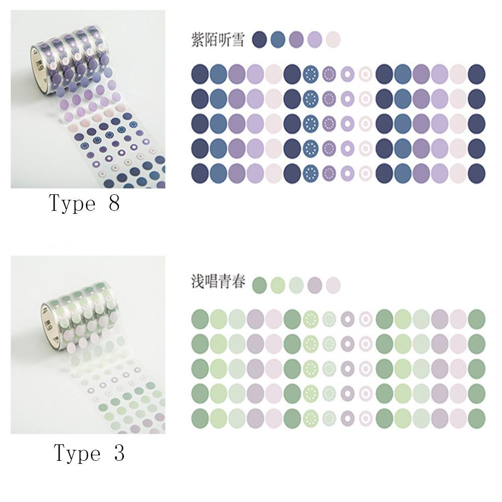 PISTA Cuộn Băng Keo Dán Trang Trí Sổ Tay Nhật Ký Họa Tiết Chấm Bi
