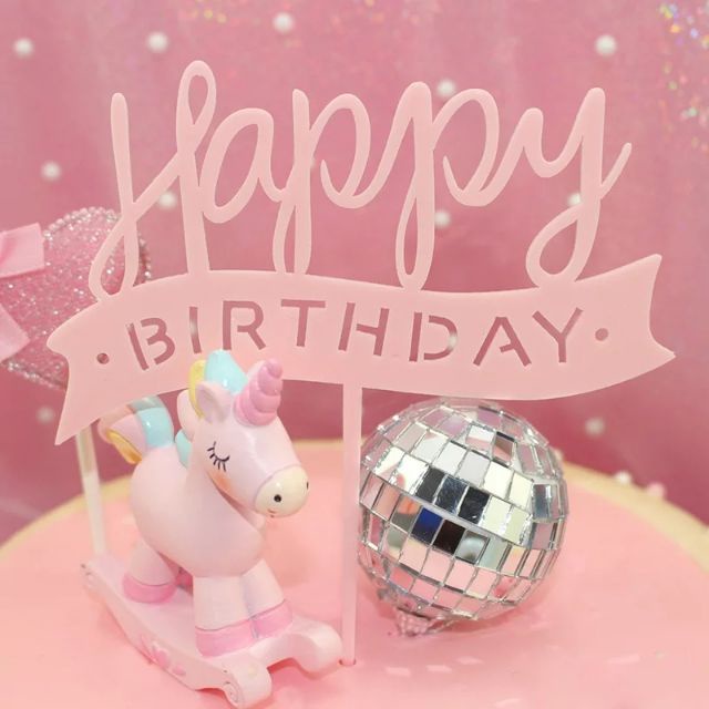 Set 10 Phụ Kiện Trang Trí Bánh Kem Bằng acrylic Chất Lượng Cao