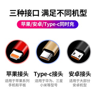 Cáp Sạc Nhanh type-c Ba Trong Một Cho Điện Thoại iPhone Android