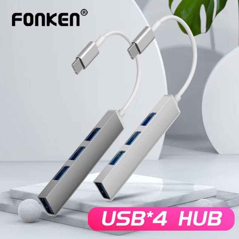 HUB FONKEN 4 cổng USB 2.0 USB Type C phù hợp Lenovo Xiaomi Macbook Pro Air PC Laptop