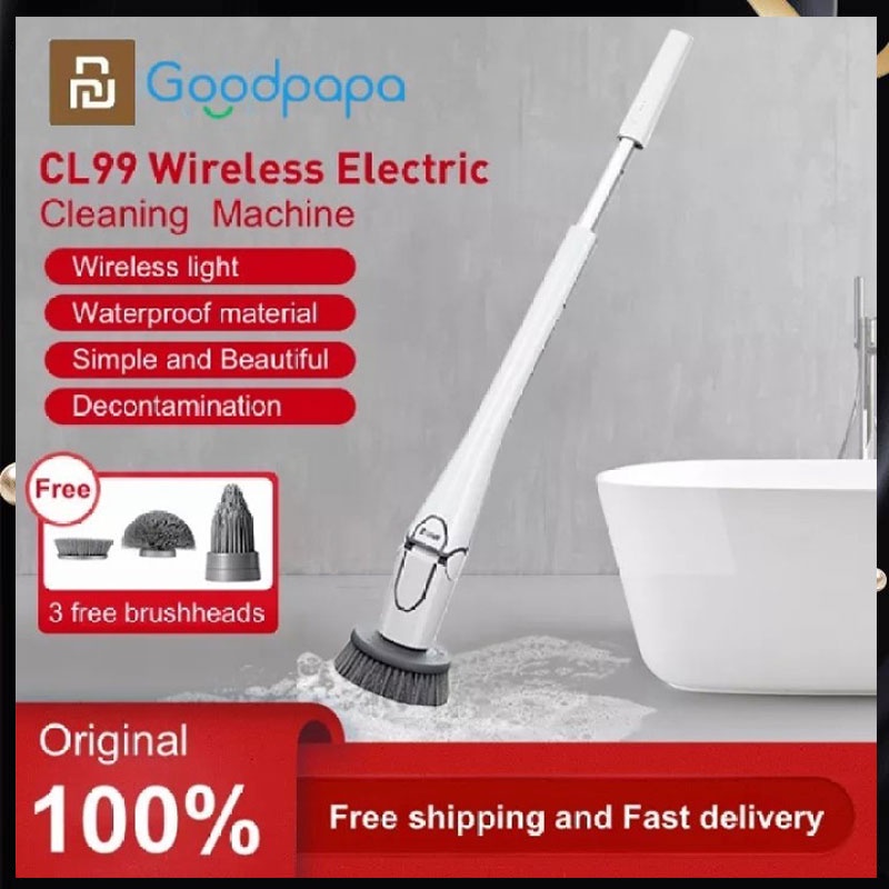 Máy làm sạch điện đa chức năng Xiaomi Original 01 CL99 Home USB có thể sạc lại không dây 3 Đầu bàn chải kèm theo