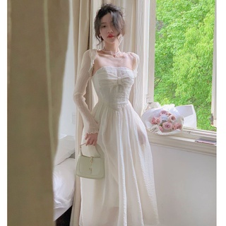 Đầm Dài Qua Gối Thắt Nơ Eo Kiểu Pháp Dễ Thương Cao Cấp Thiết Kế Thoải Mái Thời Trang Cho Nữ Q0IC