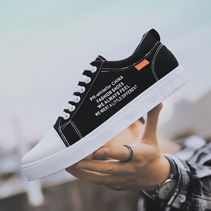 Giày sneaker nam Da Pu PFF Đính Tem Cam thời trang