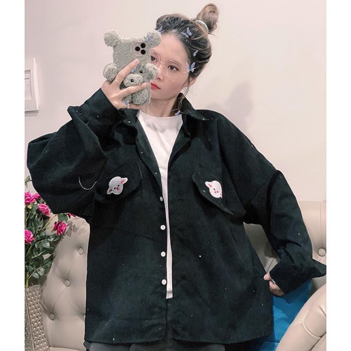 Áo khoác nữ dịu dàng NHUNG GÂN Nút - Nắp Túi Xéo chuẩn shop đẹp cá tính-A775