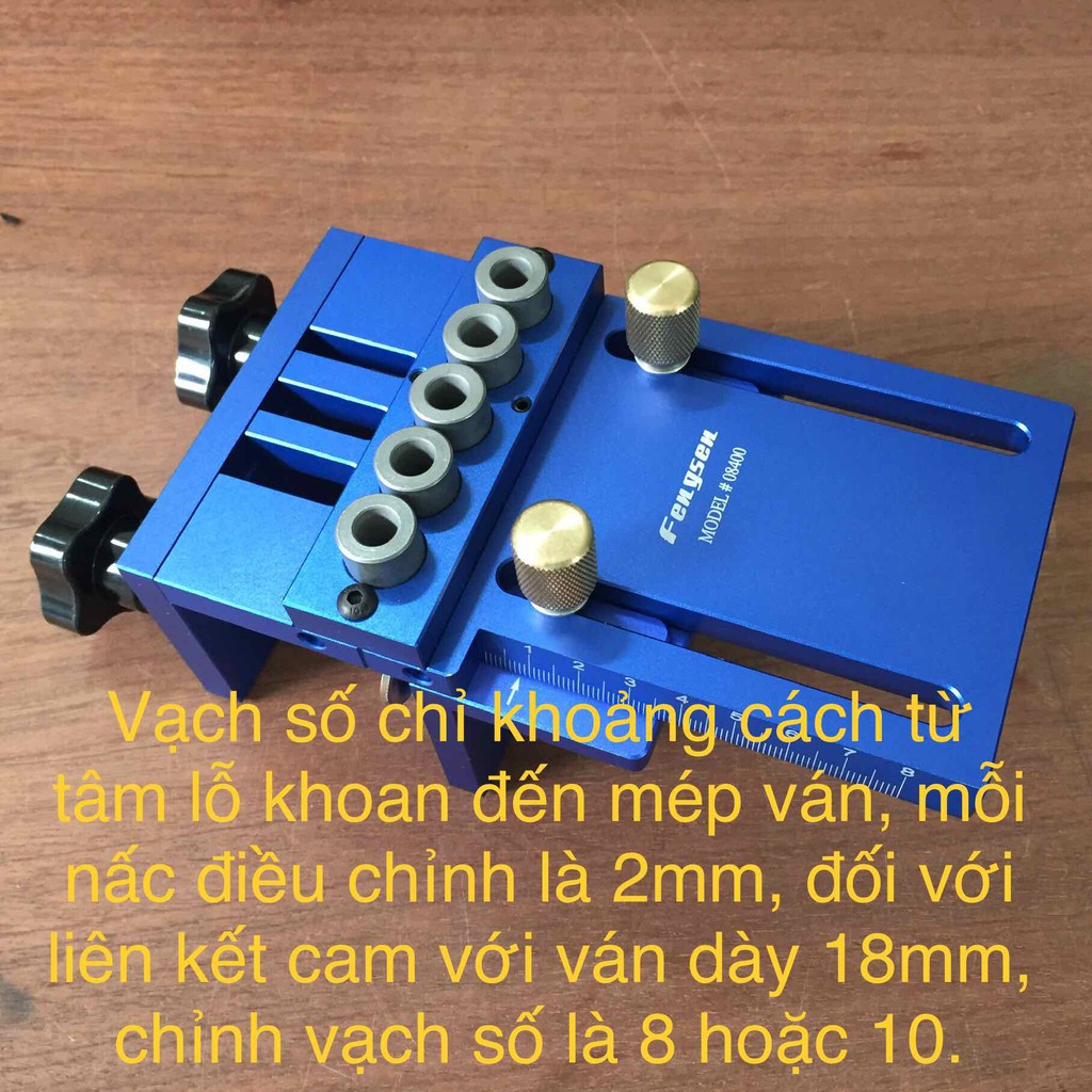 Bộ cữ khoan chốt gỗ và khoan cam dạng 5 lỗ