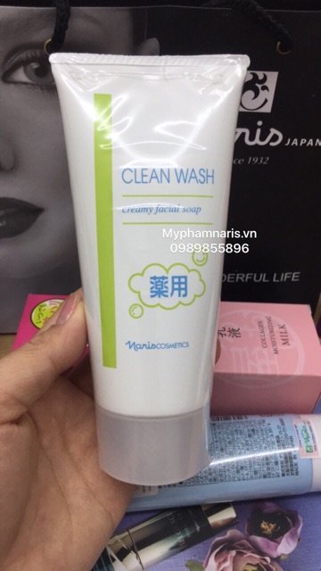 Sữa Rửa Mặt Tẩy Trang Naris GN Clean Wash Creamy Facial Soap 120g