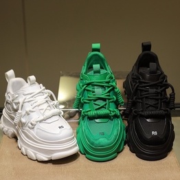 🎀COOL A Giày Sneaker Da Đế Dày Đa Năng Phong Cách Châu Âu Hàng Châu Âu da đế dày bánh xốp giày nhỏ màu trắng tăng chiều cao và hiện giày bố mỏng thường nữ đế trong triều