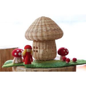 Nhà nấm bằng mây siêu xinh decor nhà cửa trang trí chụp hình làm đèn ngủ