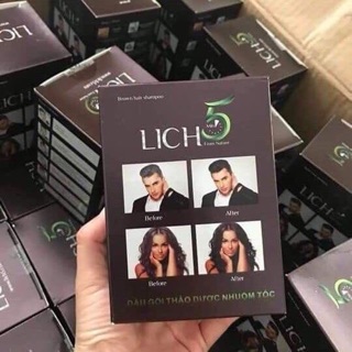 Dầu gội đen tóc Lich5 [dầu gội nhuộm tóc thảo dược tốt nhất]