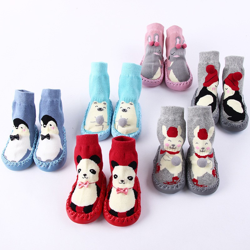 Vớ Da PU Chống Trượt Hình Thỏ Cho Bé Trai &amp; Gái