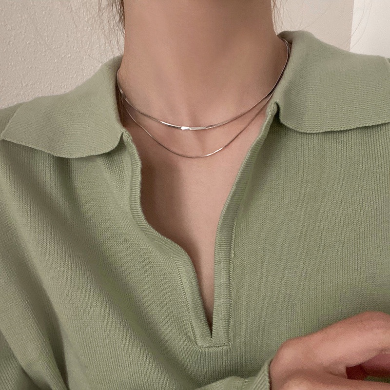 Vòng cổ Ahellogirl hai lớp đơn giản phong cách Hàn Quốc dành cho nữ