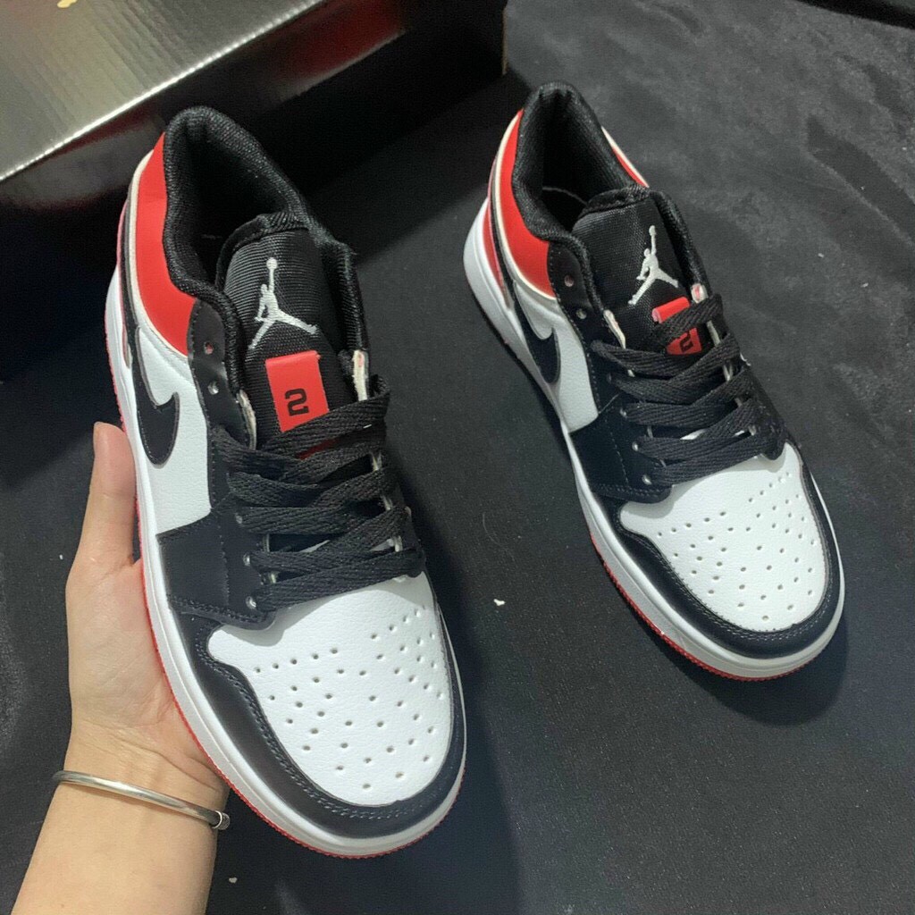 Giày Sneaker Air Jordan 1 Trắng Đỏ Cao Cấp Full Size Nam Nữ