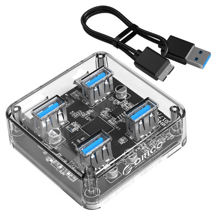 Bộ chia USB 3.0 trong suốt 4 cổng Orico MH4U-U3 - HB19