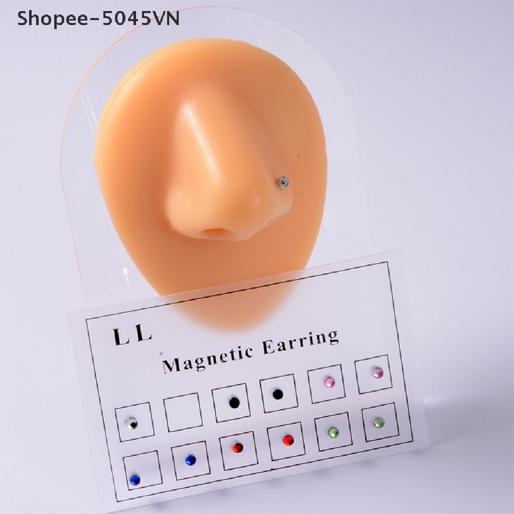 12 khuyên mũi nam châm không cần xỏ lỗ sành điệu