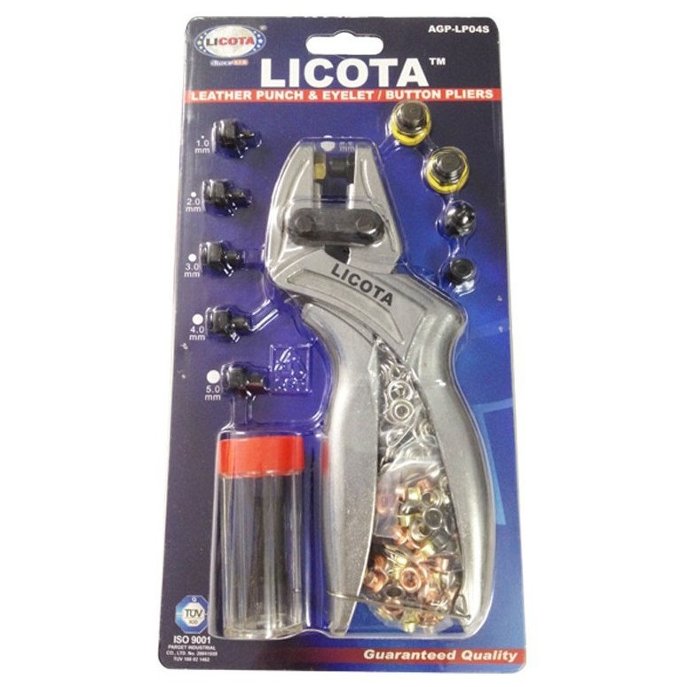 Kìm bấm lỗ dây nịt cao cấp LICOTA  AGP-LP04S tặng kèm khoen chính hãng TAIWAN
