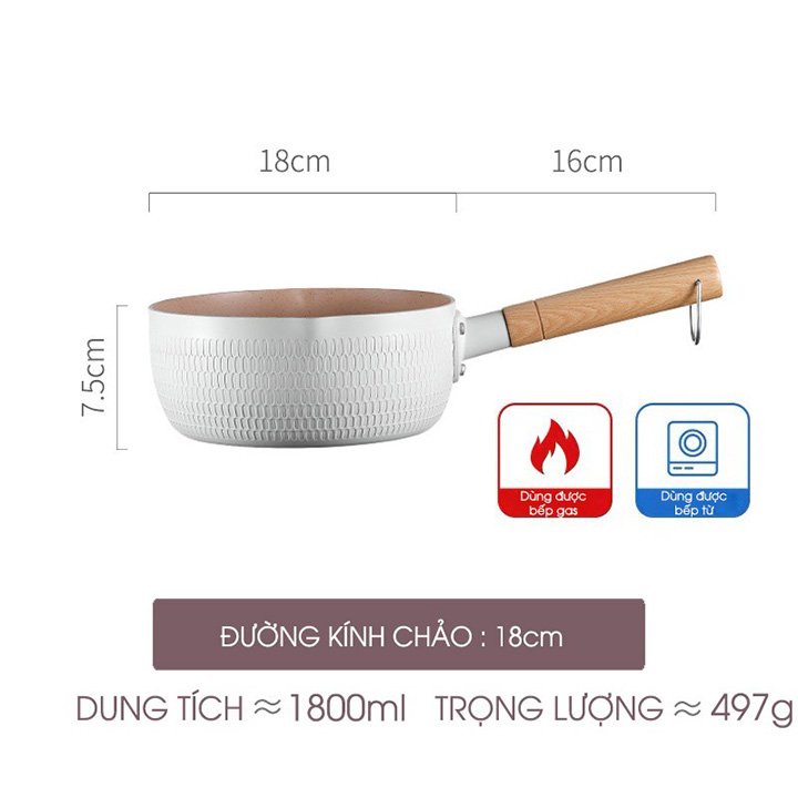 Chảo Sâu Lòng Chống Dính Cao Cấp 18cm