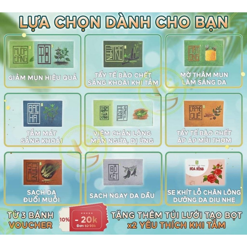 Xà Phòng Sinh Dược Giảm Mụn Lưng 100% Thiên Nhiên ,Xà Bông Thảo Dược | BigBuy360 - bigbuy360.vn