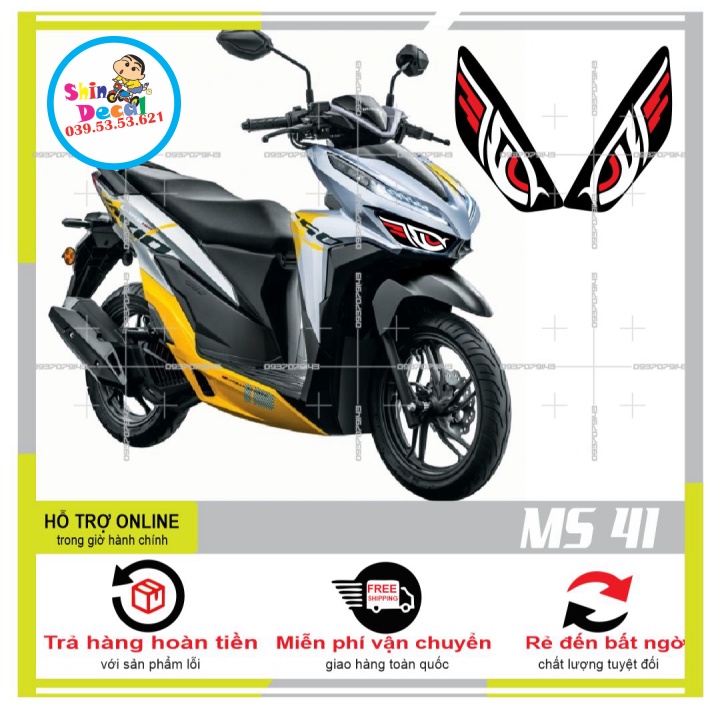 TEM DÁN ĐÈN SƯƠNG MÙ XE VARIO 2020 (DECAL TRONG SUỐT) MS 41 - SHINDECAL2