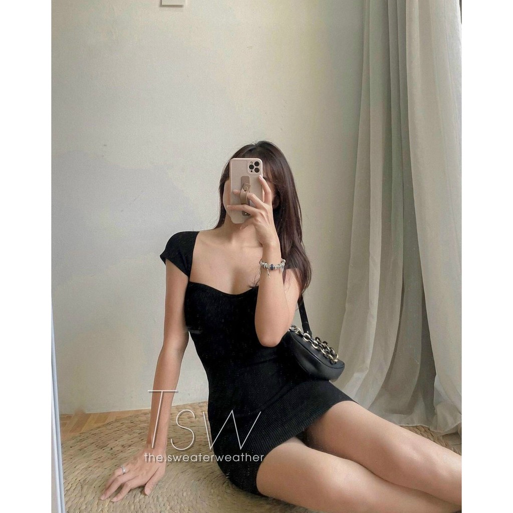 Váy Body Cổ Khoét Rộng_Xưởng May Quang Anh