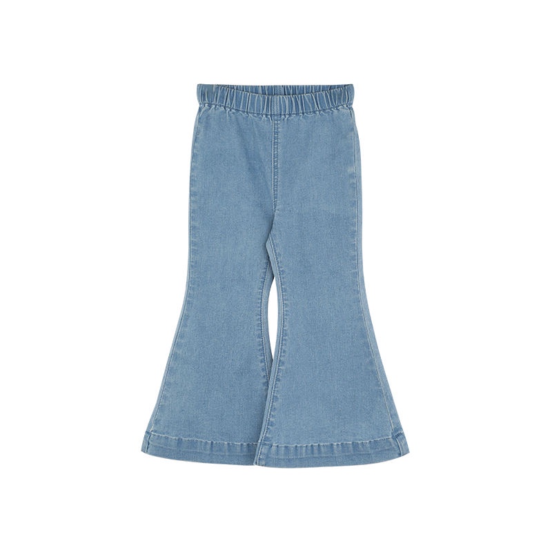 Quần Denim Ống Loe Rộng Thoải Mái Thời Trang Mùa Hè Phong Cách Hàn Quốc Cho Nữ