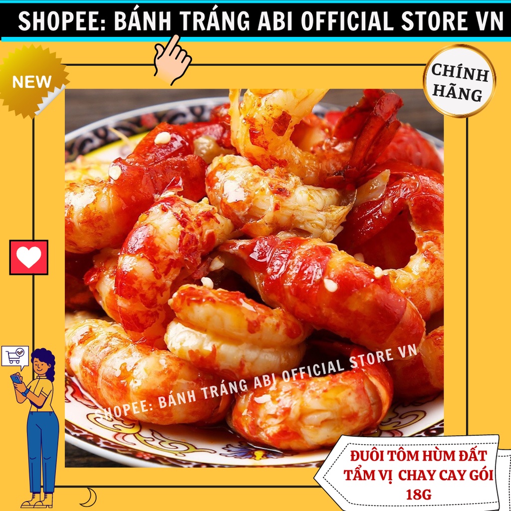 1 gói tôm hùm nõn đất tẩm vị tứ xuyên cay chay gói 18g