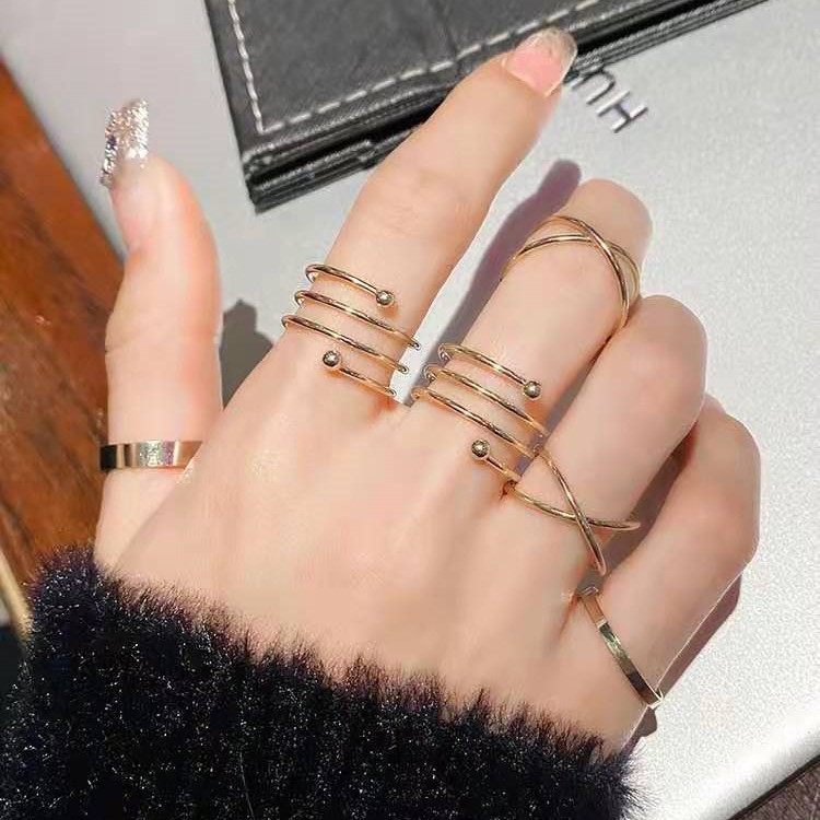 Nhẫn Đeo Tay Kim Loại Phong Cách Hàn Quốc Cho Nữ
