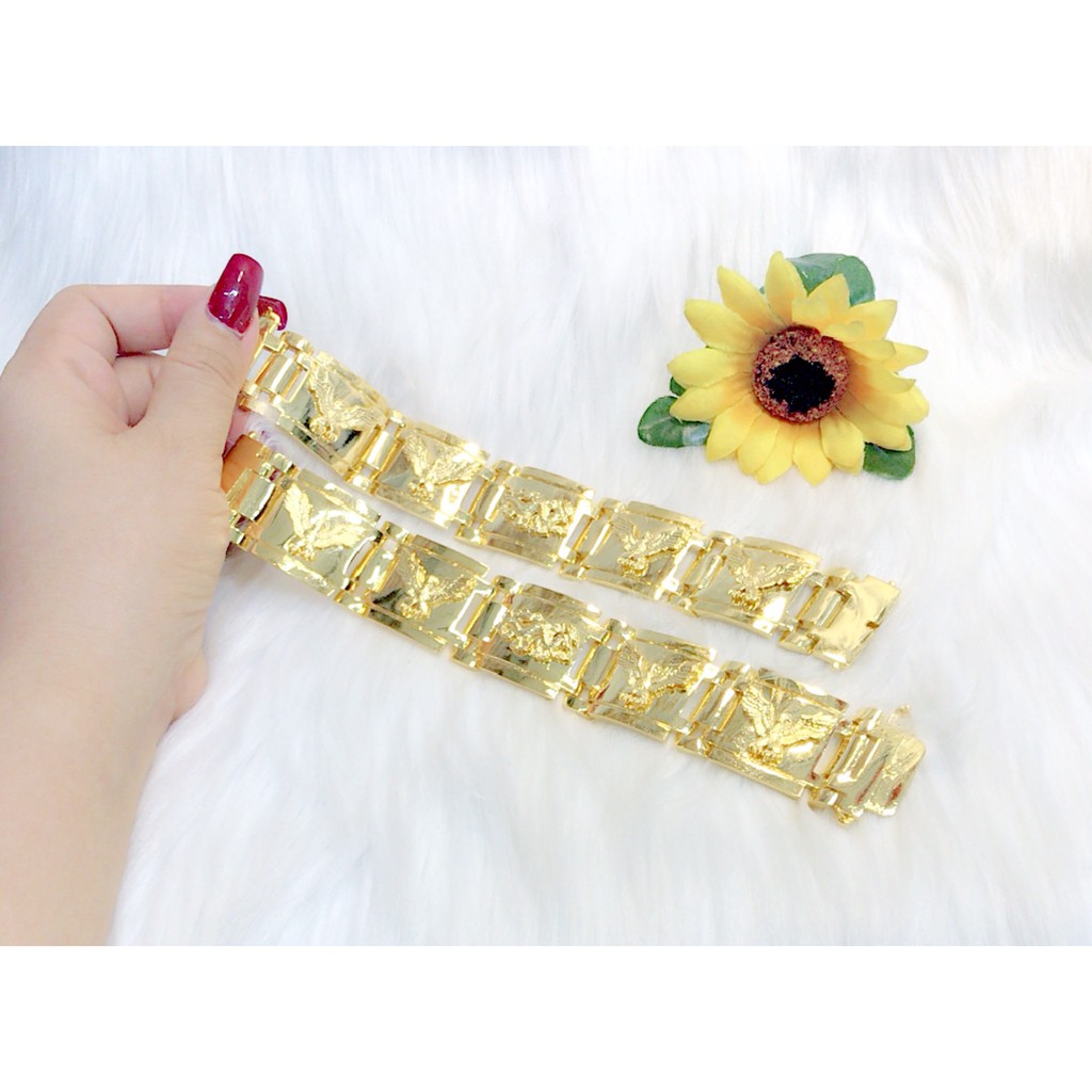 Lắc tay nam đại bàng bảng lớn dát vàng 24k