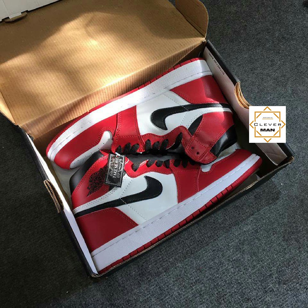 (FREESHIP+HỘP) Giày thể thao AIR JORDAN 1 Retro High Chicago đỏ trắng cao cổ cực phong cách