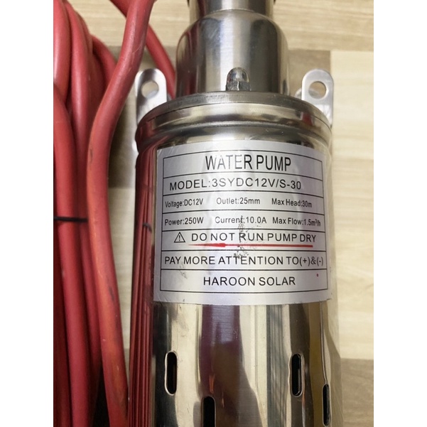 Máy bơm hỏa tiễn 12v/24v-250w 1,5m3/h đẩy cao 50m