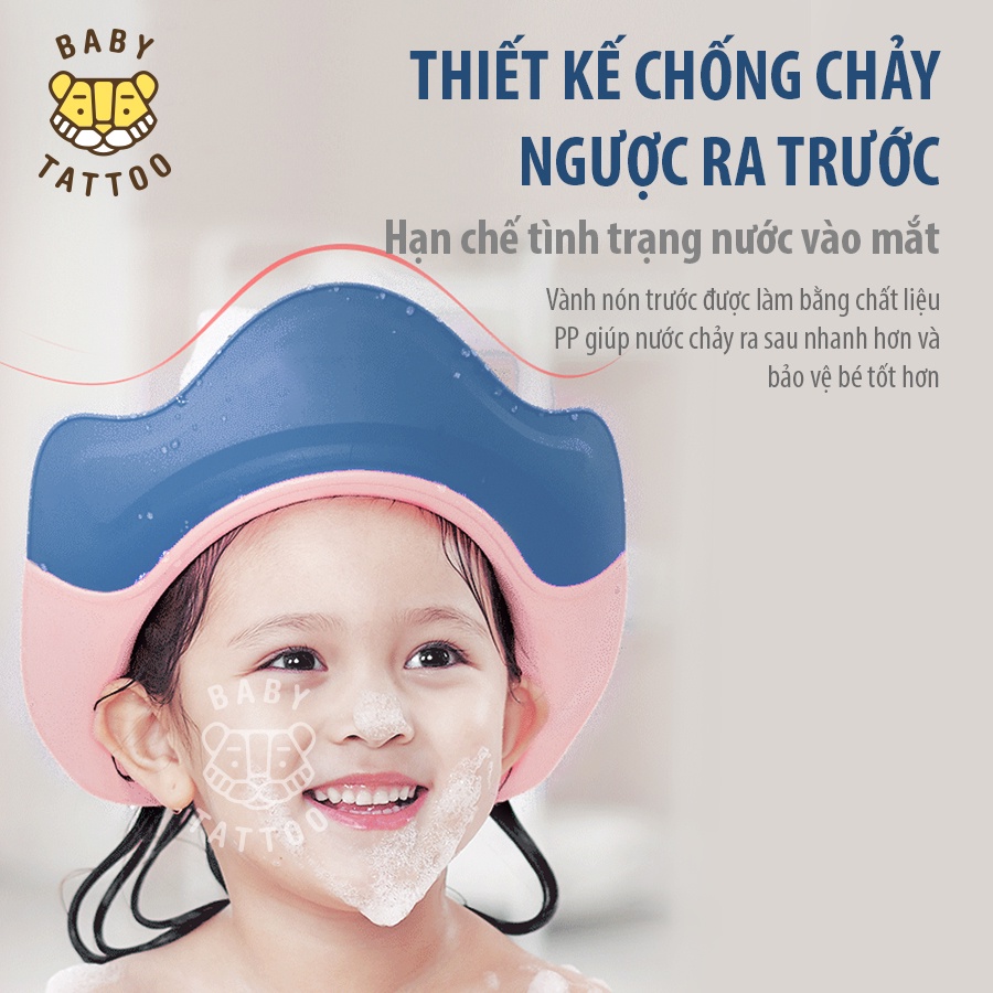 BABY TATTOO Nón Tắm Hình Vương Miện, Thiết Kế Nước Chảy Ra Sau, Hỗ Trợ Cho Bé