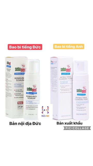 Đức-SALE chai lớn 150ml Bọt Rửa Mặt Kháng Khuẩn Dành Cho Da Mụn Dầu Sebamed Antibacterial Cleansing Foam sữa clear face | BigBuy360 - bigbuy360.vn