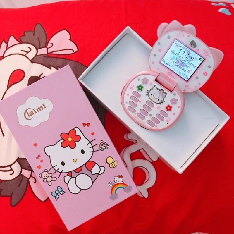 Điẹn thoại hello kitty ( tặng kèm 1pin )